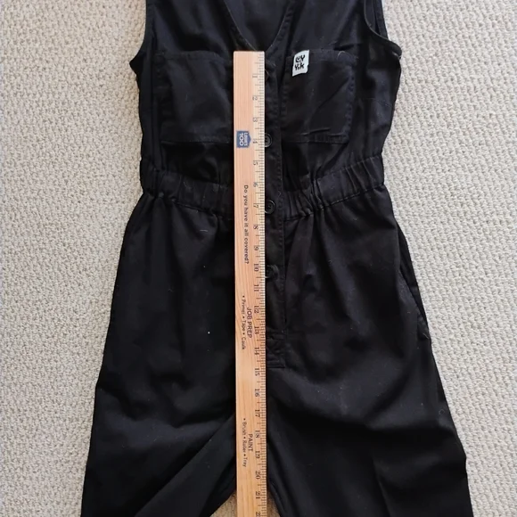Lucy and Yak Jumpsuit Dungarees Organic Cotton Overalls Romper Black - Picture 9 of 14